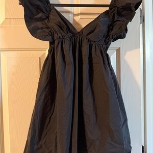 Impressions Black Ruffled Sleeve Dress